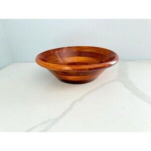 Vintage Large Wooden 14" Serving Salad Fruit Bowl - Mid Century Hand Turned Dish